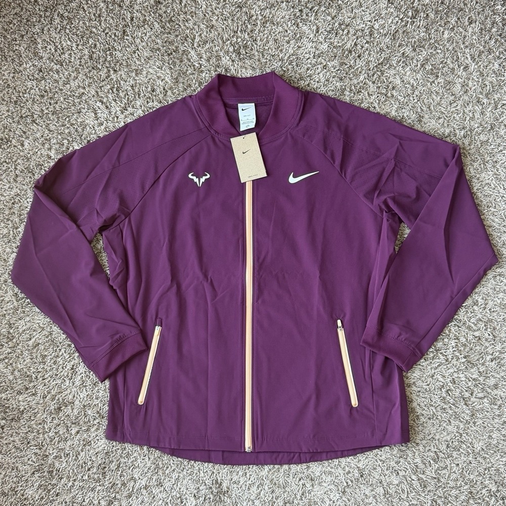 Nike Court Rafa Jacket Mens XL Dri-FIT Tennis Zip Warm Up Bordeaux DV2885-610